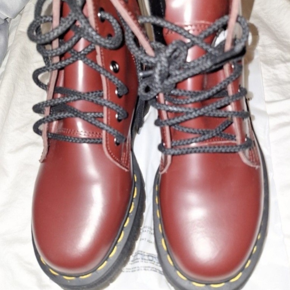 Dr. Martens Burgundy Leather Boots - Picture 5 of 5